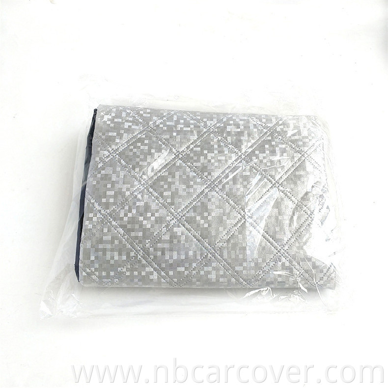 Popular model PE cotton inner anti-scratch custom silver winter windshield snow cover for car front window